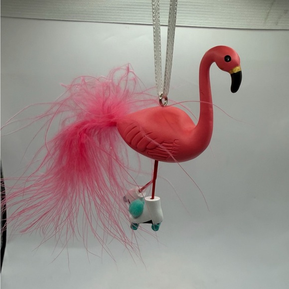 Hallmark Pink Flamingo Bird Ornament cake topper Skates - Picture 6 of 6